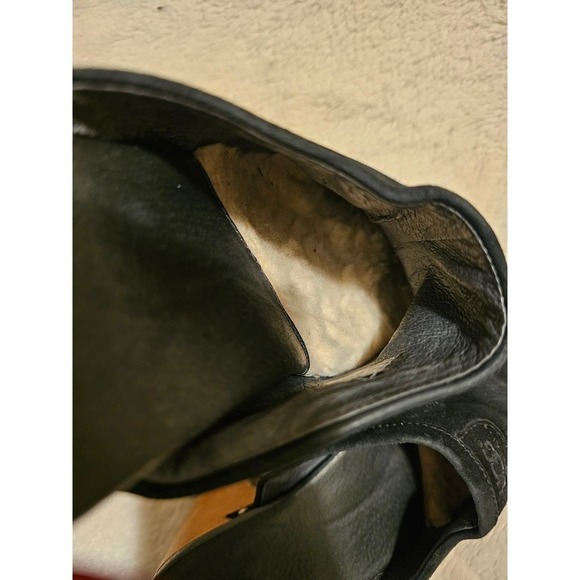 UGG black Suede Sz.9. UK7.5. ER.40. Mules. Wooden Heals. Slipon. Comfy. Leather - Picture 12 of 14